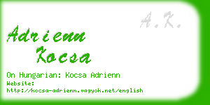 adrienn kocsa business card